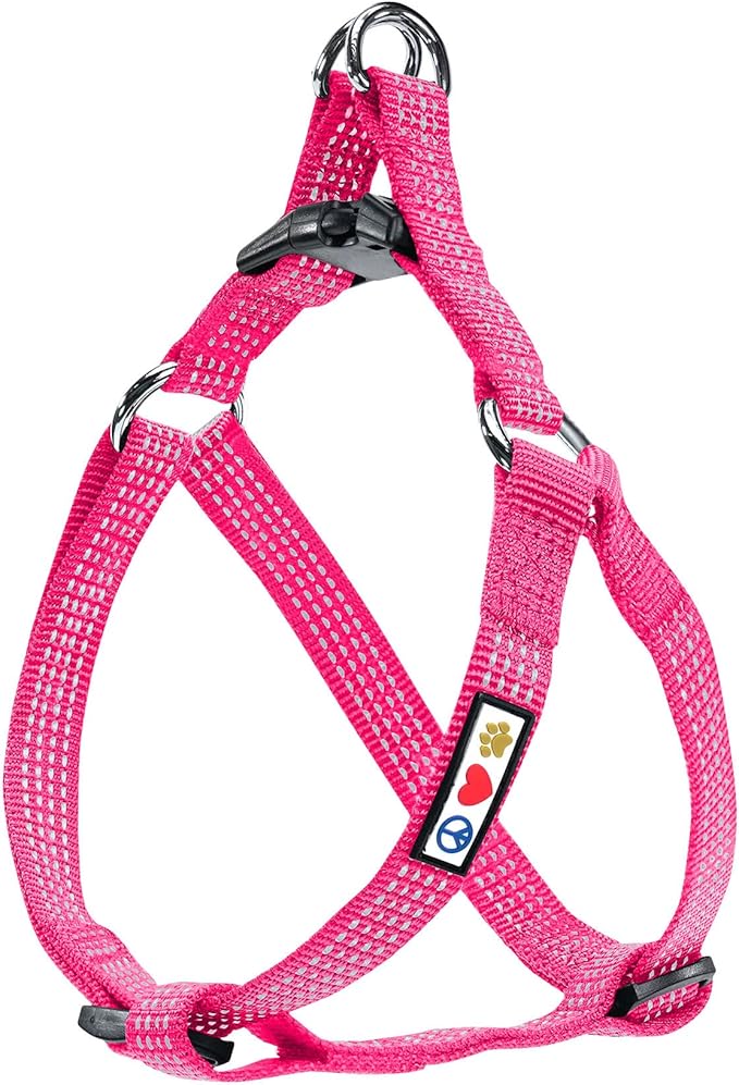 Pawtitas Dog Harness for Large Dogs - Pink Step-in Adjustable Reflective Vest for Senior Dogs and Puppies - Size S