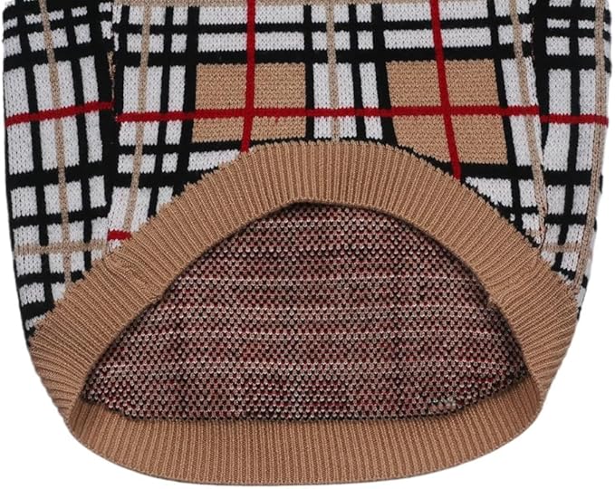 Designer Dog Clothes Sweater Shirt Outfit Small XS Teacup Cute Dogs Puppies French Bulldog Dachshund Chihuahua Cats Maltese Boy Girl (Medium, FurberryPlaid)