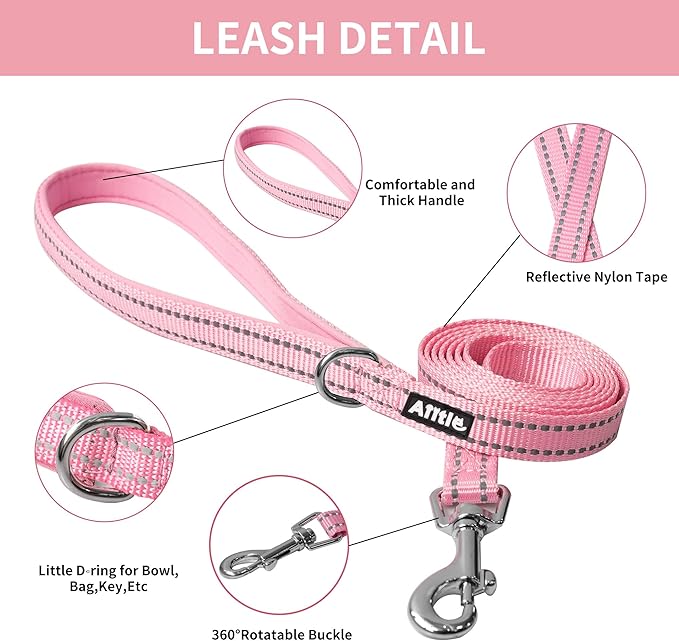 AIITLE Escape Proof Dog Harness - Step in Adjustable Dog Harness No Choke Over with Breathable Mesh for Spring- Outdoor Walking, Camping, Training for Medium Dogs Pure Pink XL