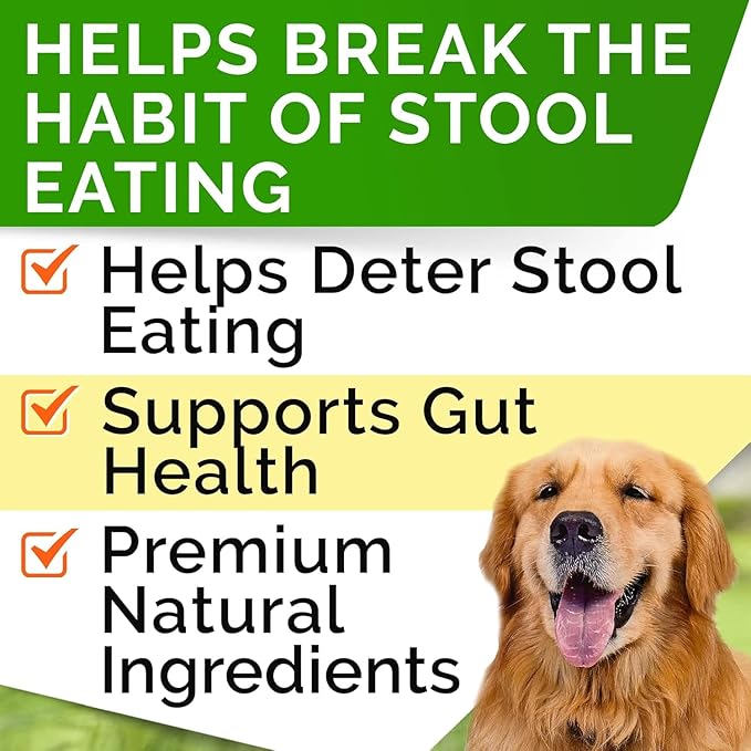 STRELLALAB No Poo Chews for Dogs - Coprophagia & Stool Eating Deterrent with Probiotics, Digestive Enzymes & Breath Aid Support - Stop Dog Poop Eating - Made in The USA