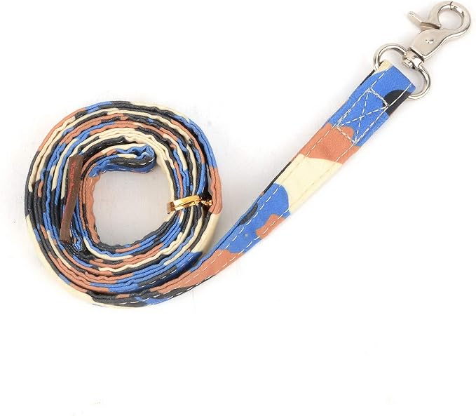 SMALLLEE_LUCKY_STORE Small Dog Cat Mesh Harness and Lead no Escape Adjustable Padded Military Camo Blue, S (Chest:9.5"-13.5",Weight 2-6.5lbs)