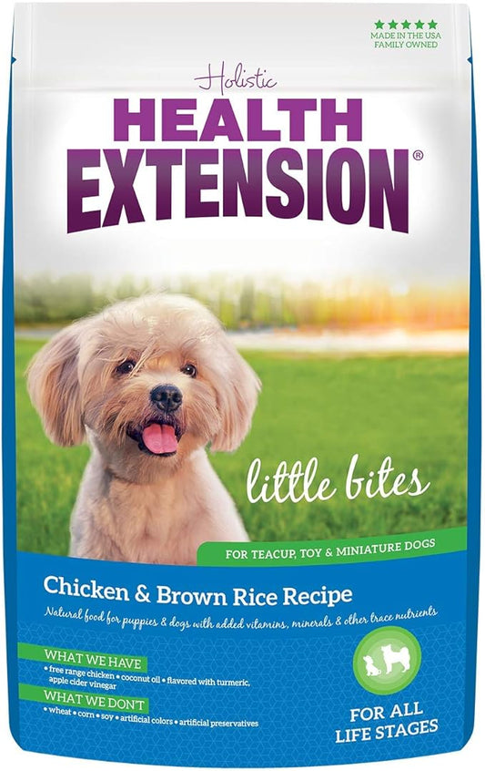 Health Extension Little Bites Chicken & Brown Rice Dry Dog Food (30 lb / 13.6 Kg) - Natural with Probiotics and Superfoods for Teacup, Toy & Small Breeds