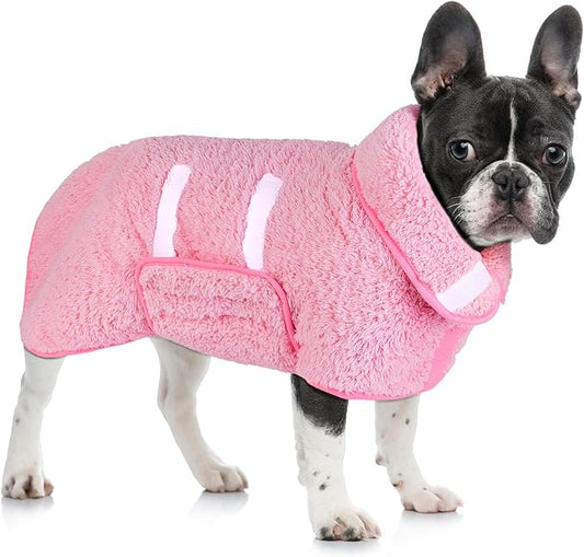 Dog Bathrobe Super Absorbent Dog Towels for Drying Dogs Large Quick Drying Dog Robes for After Bath Soft Dog Drying Towel Adjustable Dog Drying Coat to Keep Dog Warm(S-XXL)