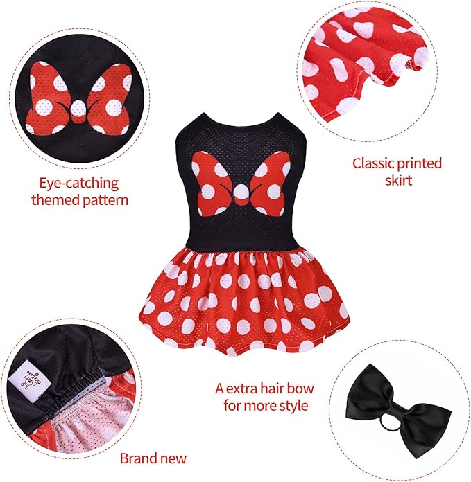 CuteBone Dog Mesh Dress Puppy Sundress Pet Outfit Summer Fashion for Small Dogs Girl Cat Clothes BF33XS-D