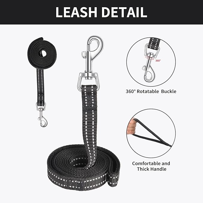 AMTOR Small Dog Harness with Leash Set, No Escape Easy Walk Puppy Harnesses for Training Walking, Step-in Reflective Soft Dogs Vest for XS S Medium Extra-Small Large Sized Dog(Blackwhite,M)