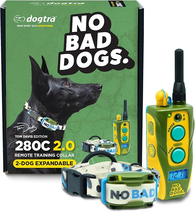 Dogtra E-Collar Tom Davis 280C 2.0 [2025 Edition], Boost & Lock, Waterproof, 1/2-Mile Range Dog Training Collar with Remote, Rechargeable, 127 Levels, Vibration, Bungee, No Bad Dogs Trainer