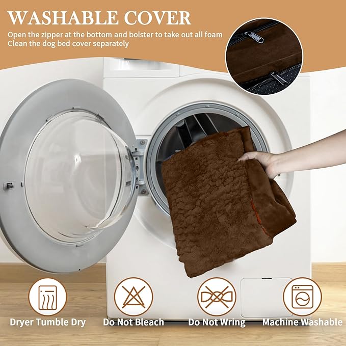 Comfort Expression Small Dog Beds Waterproof Orthopedic Foam Dog Sofa Beds for Small Dogs Comfy Pet Bed with Washable Removable Cover & Non-Slip Bottom(X-Small,Chocolate Brown)