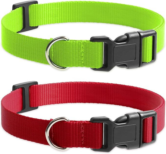 Replacement Collar for Shock Collar, Stylish & Comfortable Puppy Collar 2 Pack for Boy & Girl, Compatible with PetSafe Bousnic Sportdog Garmin Trainers for Small Medium Large Dogs (Green & Red)