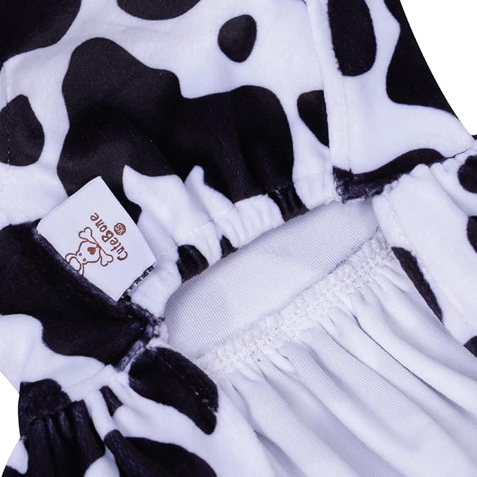 CuteBone Turtleneck Dog Velvet Dress Puppy Skirt Costume Pet Clothes Cat Apparel with Bow Hair Rope for Small Dogs CVD07XS