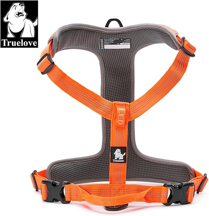 TRUE LOVE Dog Harness Outdoor Adventure II Reflective Vest with 2 Leash Attachments Matching Leash and Collar Available TLH6071