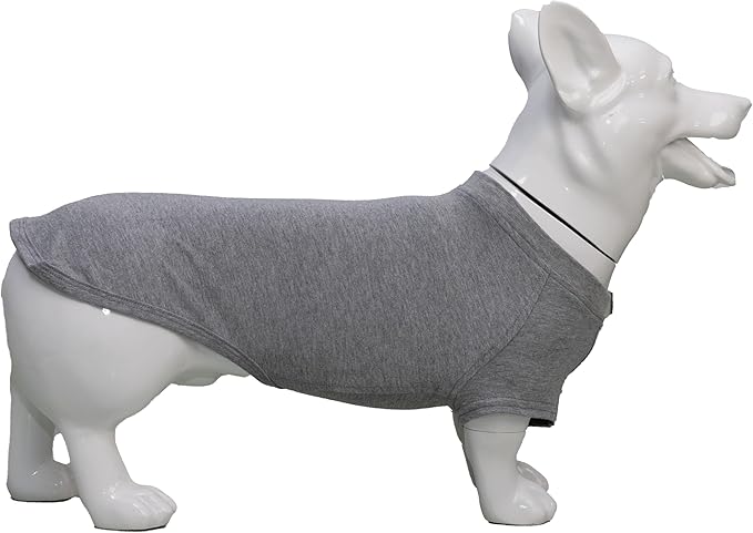 Lovelonglong Pet Clothing Dog Costumes Dachshund Clothes Blank T-Shirt Tee Shirts for Dachshund Dogs,Corgi 100% Cotton Gray D-XL