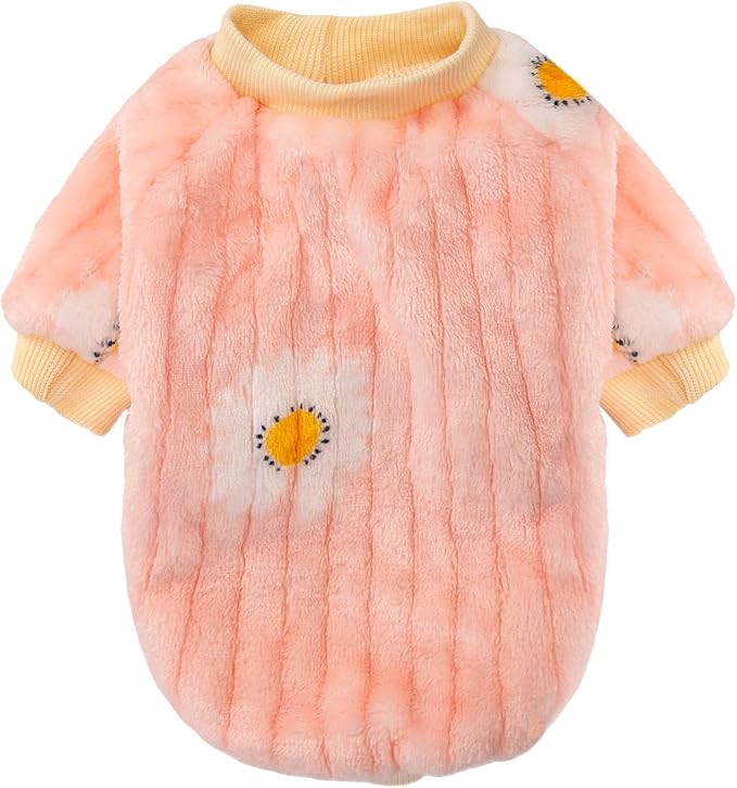 FabriCastle Small Dog Sweaters, 3-Pack Dog Clothes for Small Dogs Girl & Cats, Ultra Soft and Warm Pet Coats, Winter Pet Jacket, Doggy Apparel Costumes, Puppy Outfits (Pink,Violet,Yellow, Large)