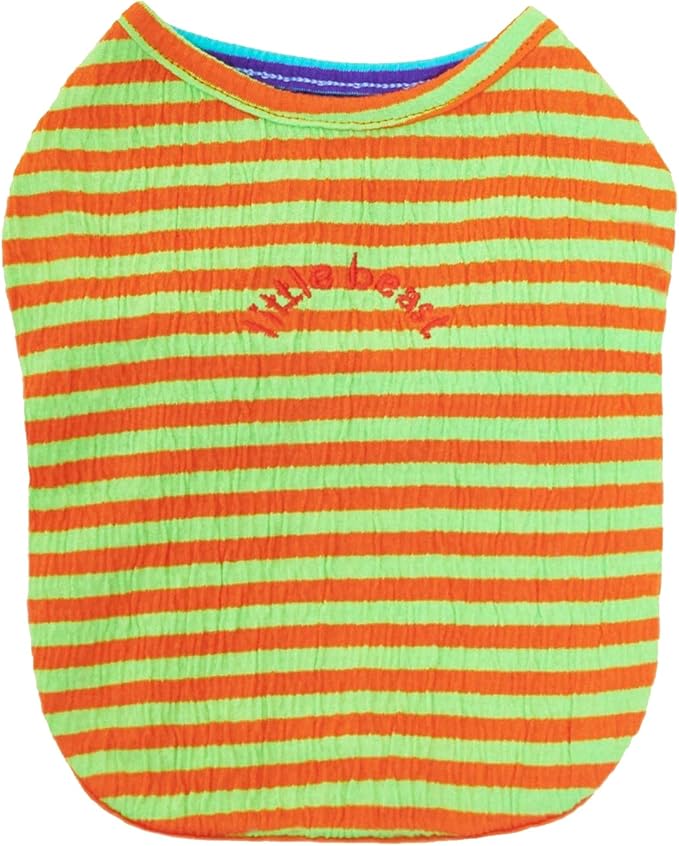Little Beast Dog Clothes - Pet Clothes for Large, Medium and Small Dogs (Dog Shirts Come in Multiple Colors and Styles) - Size: XX-Small Dogs, Green/Orange