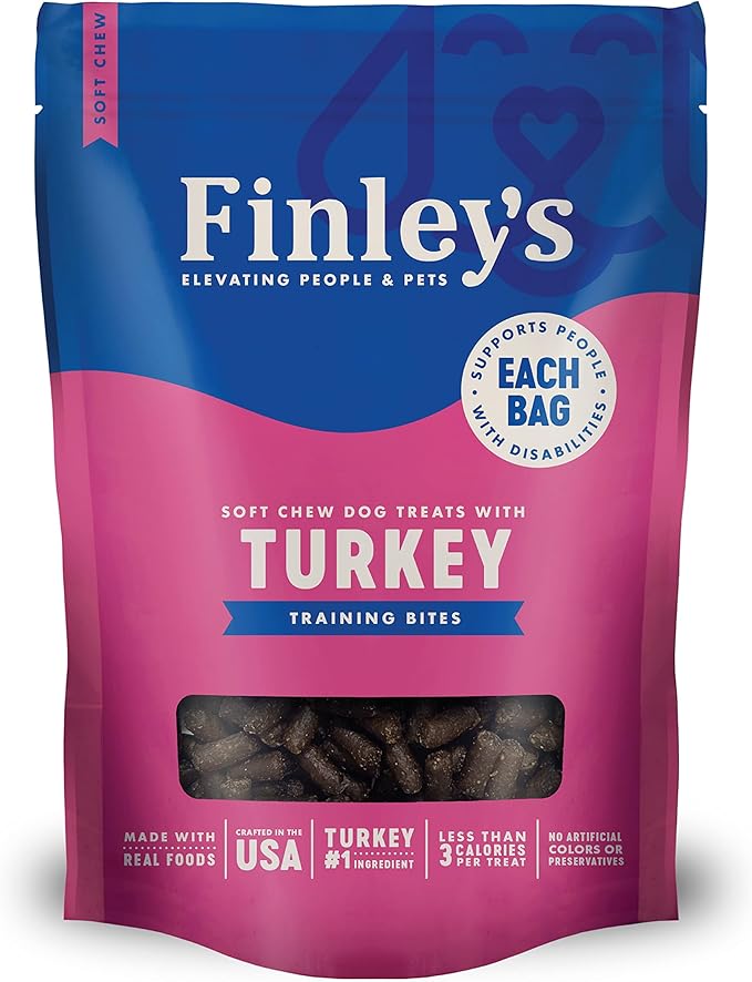 Finley's Turkey Training Bites, Low Calorie, All Natural Soft Chew Dog Treats, 16 Ounce (Pack of 1)