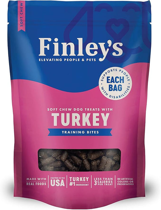 Finley's Turkey Training Bites, Low Calorie, All Natural Soft Chew Dog Treats, 16 Ounce (Pack of 1)