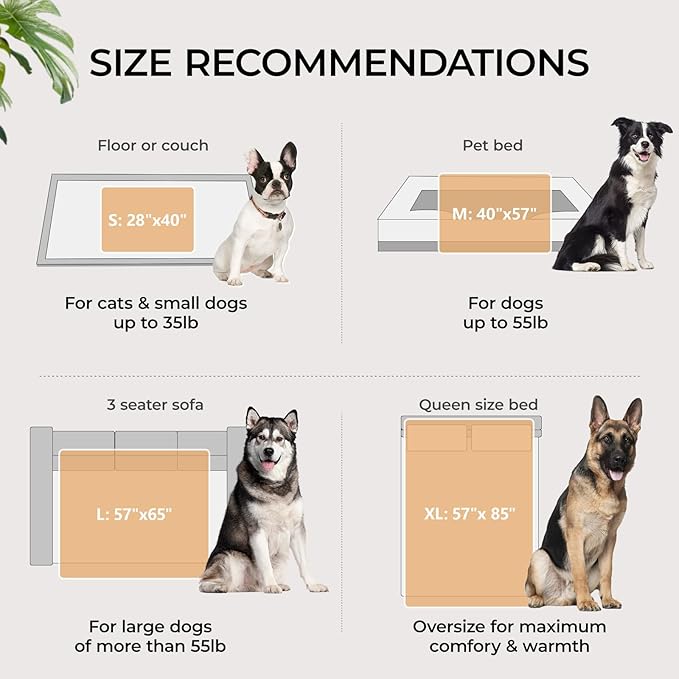 Luciphia Waterproof Pet Blankets for Couch Sofa Bed Cover Liquid Pee Proof Washable Soft Fluffy Large Dog Blanket Reversible Furniture Protection Grey Paw Thicken Large（65" x 57"）