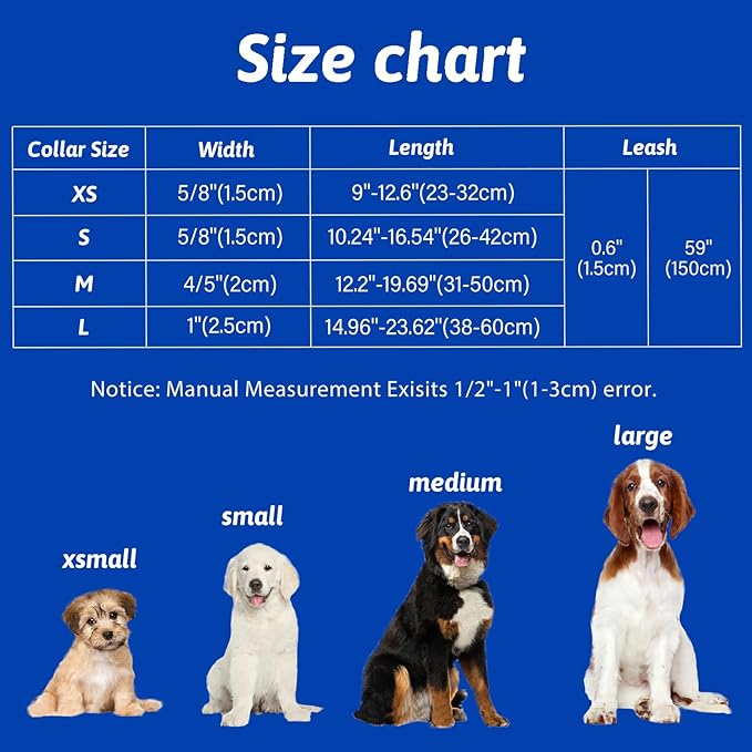 Dog Collar and Leash Set Girls Adjustable Puppy Collars with Floral Bow Tie for Small Medium Large Female Dogs, BluePaisley, M