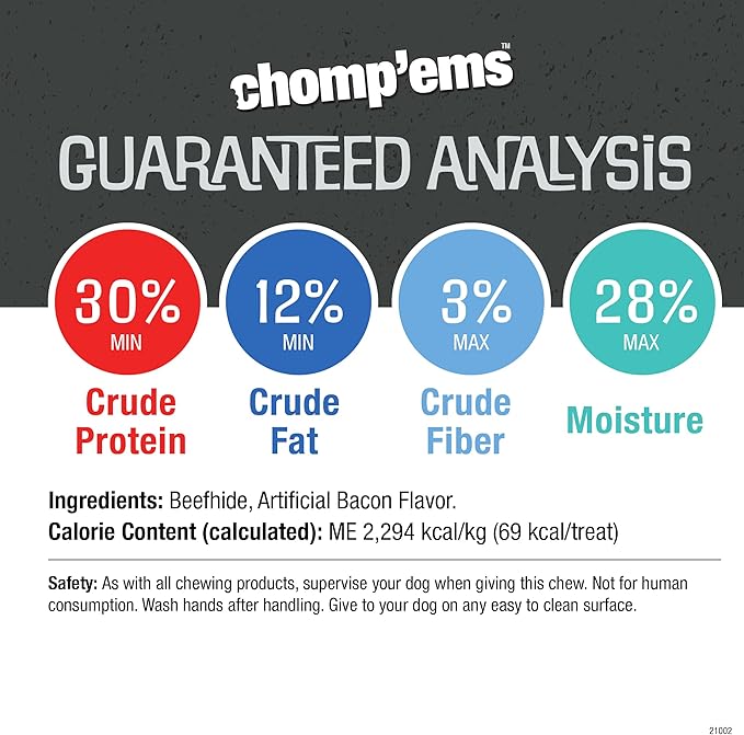 CHOMP 'EMS Ruffin' It 21002 Purehide Dog Chew, 5 oz