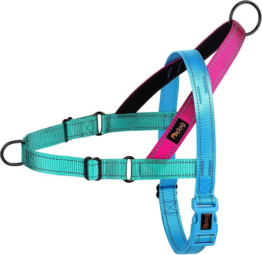 Didog No Pull Dog Harness with Soft Padded Handle, Quick Fit & Lightweight Adjustable Vest Harness, Easy for Training Walking for Small & Medium and Large Dogs(Blue,M)