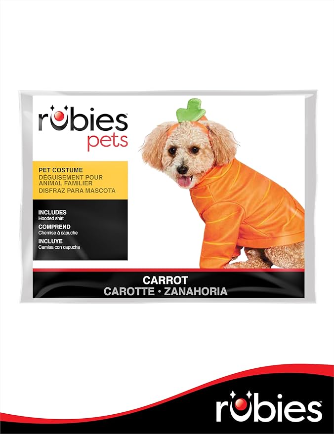 Rubies Carrot Fun and Cute Pet Costume Hoodie for Themed Parties and Halloween, X-Large