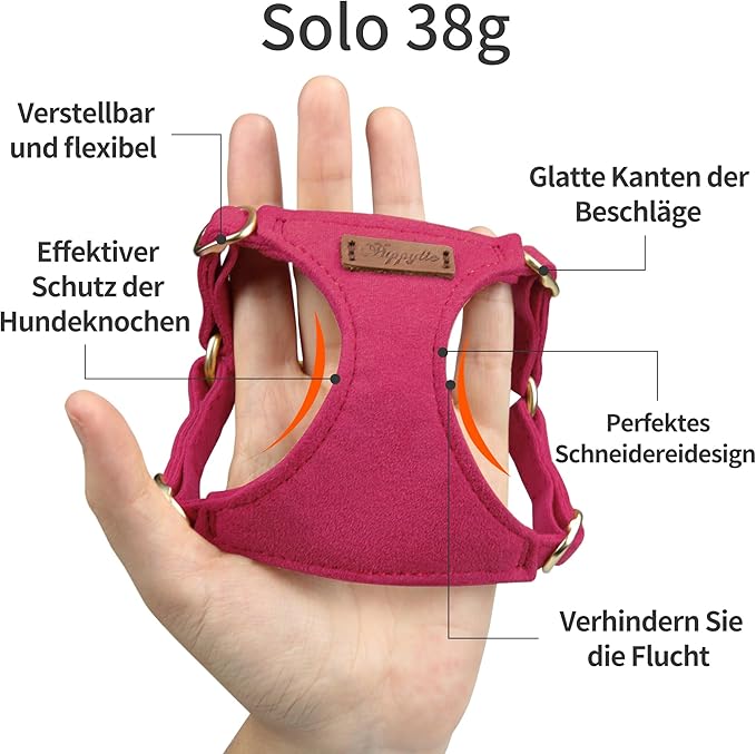 Puppytie No Pull Dog Harness with Multifunction Dog Leash,Soft Adjustable No Choke Escape Proof Pet Harness Vest for Medium Dogs or Large Dogs,red,M