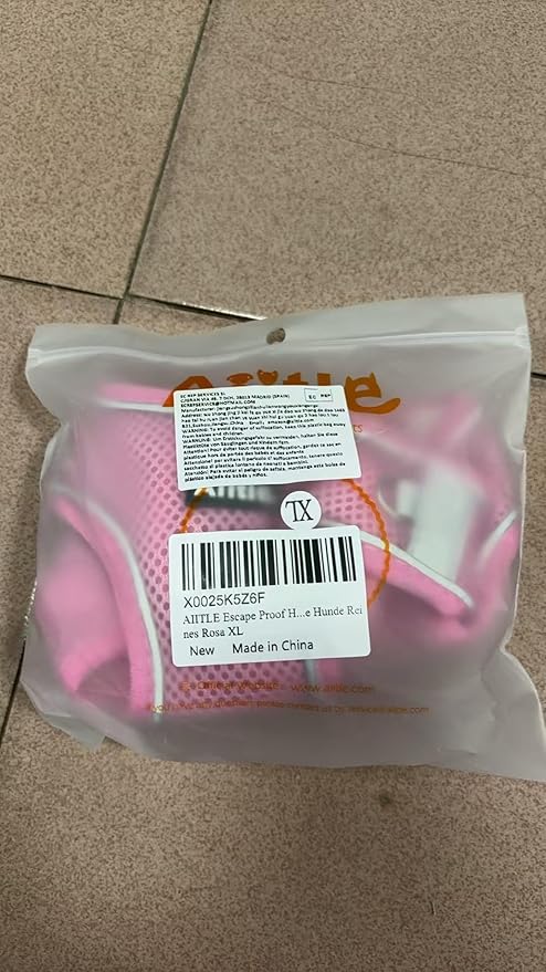 AIITLE Escape Proof Dog Harness - Step in Adjustable Dog Harness No Choke Over with Breathable Mesh for Spring- Outdoor Walking, Camping, Training for Medium Dogs Pure Pink XL