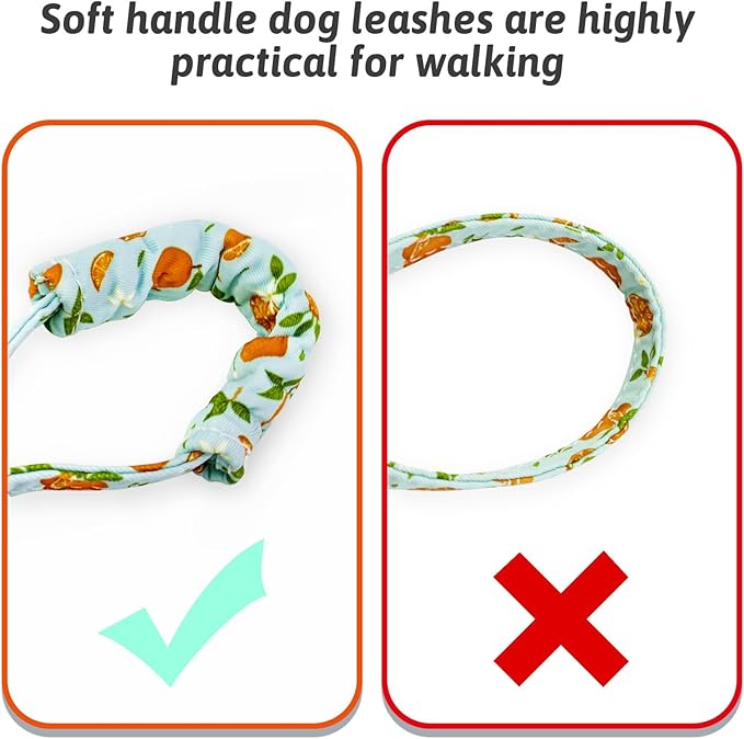 Dog Collar and Leash Set Girls Adjustable Puppy Collars with Fruit Bow Tie for Small Medium Large Female Dogs, Green Orange, M