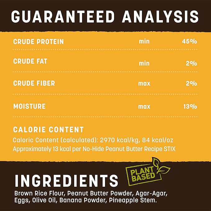 Earth Animal No Hide Stix Peanut Butter Flavored Natural Rawhide Free Dog Chews Long Lasting Chew Sticks | Treats for Small Dogs and Cats | Great for Aggressive Chewers (3 Pack)