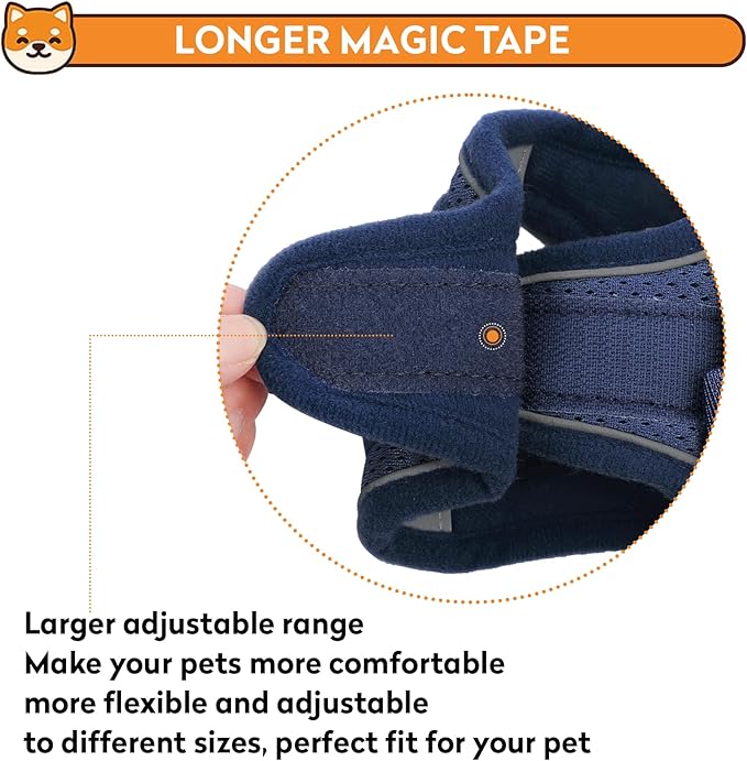 Dog Harness with Leash Set, No-Pull Step-in Reflective Pet Harness with 1 Leash Clips, Adjustable Soft Padded Easy Walk Dog Vest for Small Medium Large Dogs, Cats(Dark Blue, Large)
