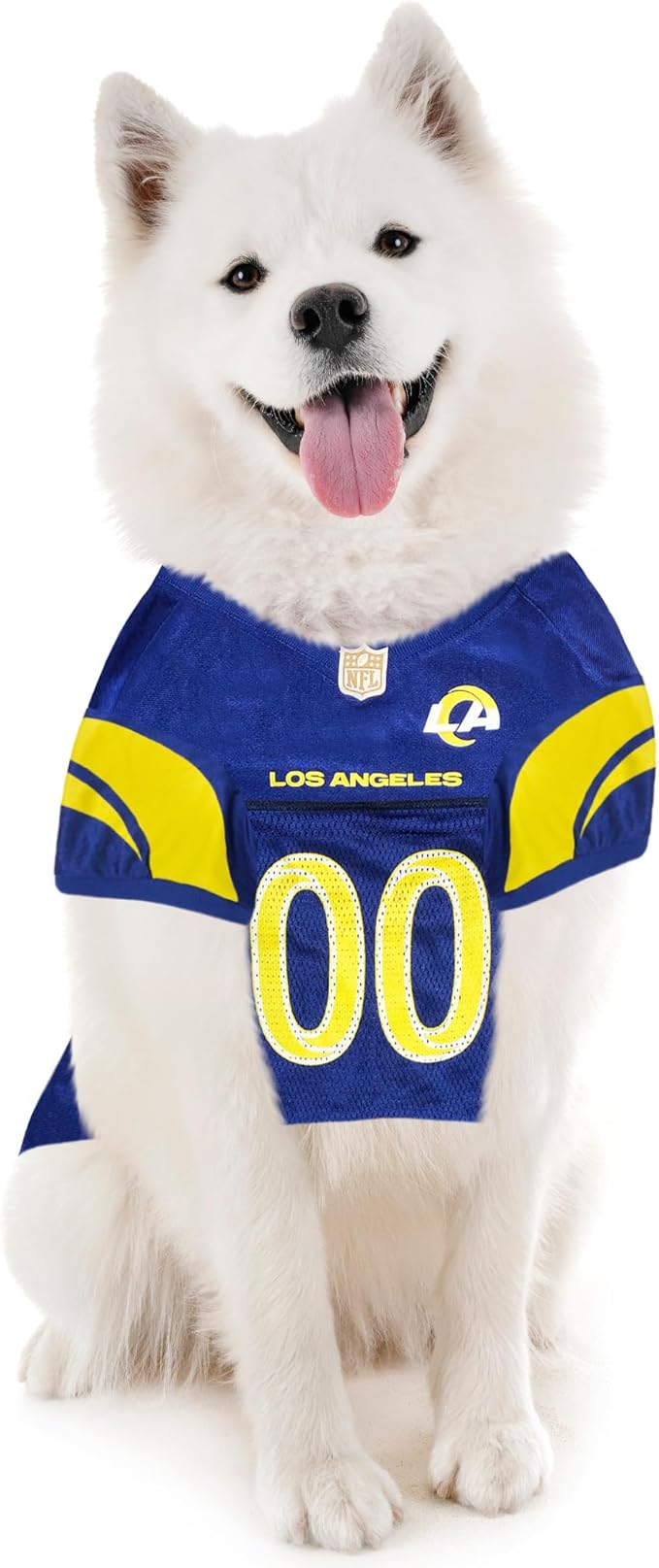 Pets First NFL Los Angeles Rams Dog Jersey, Size X-Small - Best Football Jersey Costume for Dogs & Cats