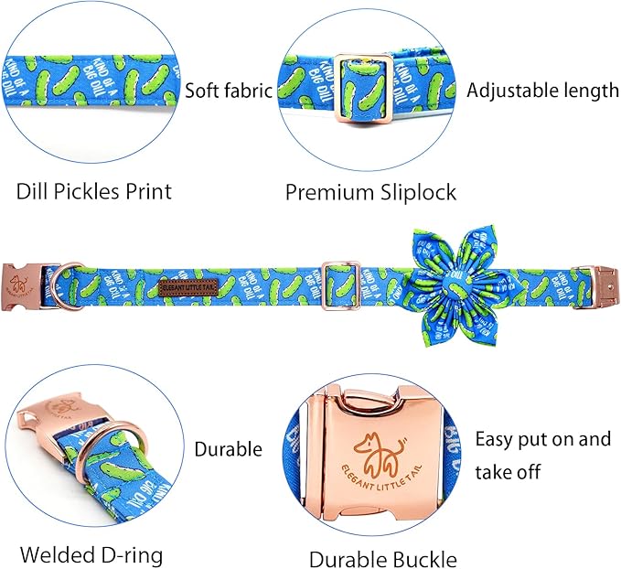 Elegant little tail Dog Collar, Dog Collar with Flower Boy Girl Pet Collar Flowers Soft Durable Dog Flower Collar for X-Large Dogs