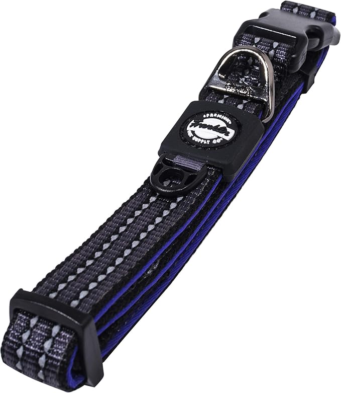 Franklin Pet Supply Co. - Nylon Dog Collar - Reflective Comfort - Fit - Neoprene - Adjustable- Small- Medium - Large - Puppy - Dog - Cat- Easy Clip