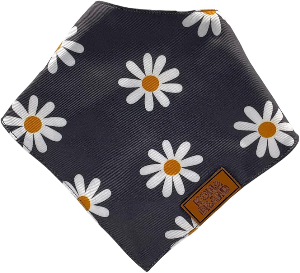 KonaBrandCo- Premium Handmade Dog Bandana | Dual Layered Silky Durable Polyester Fabric | Adjustable Fit Custom Shape- Won't Roll (Small, MIDNIGHT)