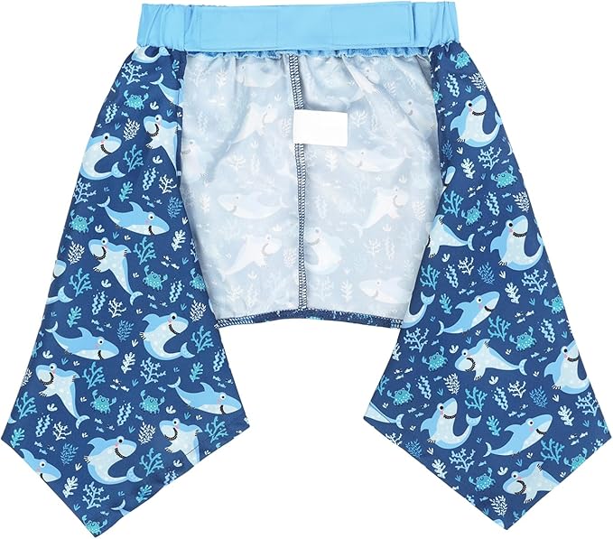 HDE Dog Swim Trunks Hawaiian Board Shorts Beach Pool Swimsuit for XS to XXL Dogs Blue Sharks - S