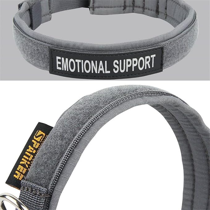 EXCELLENT ELITE SPANKER Nylon Puppy Dog Collar Adjustable Soft Padded Collar Heavy Duty Quick-Release Buckle Lightweight No-Choke for Small Medium Dogs(Grey,s)