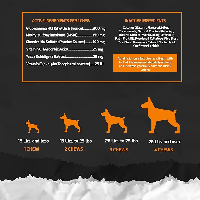 PointPet Glucosamine for Dogs, 120 Count - Peanut Butter & Pumpkin Flavor Hip and Joint Supplement - Mobility Soft Chews with Chondroitin & MSM with Omega 3