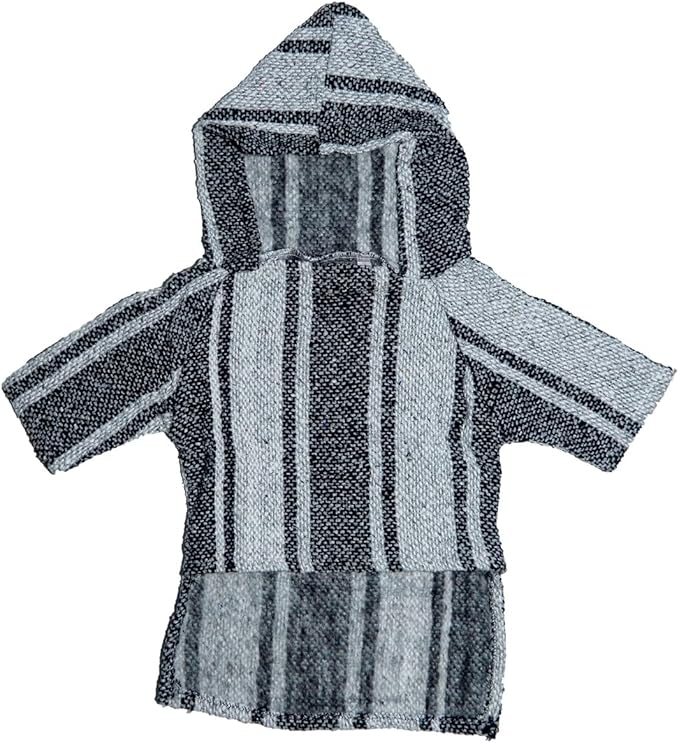 Mexican Dog Poncho Doggo Hoodie Baja Ponchos Blanket for Dogs Costume Pup Crew Pajamas Chihuahua Sweater Clothes from Small, Medium to Big Dog Made in Mexico with Recycled Fabric (5, Gray)