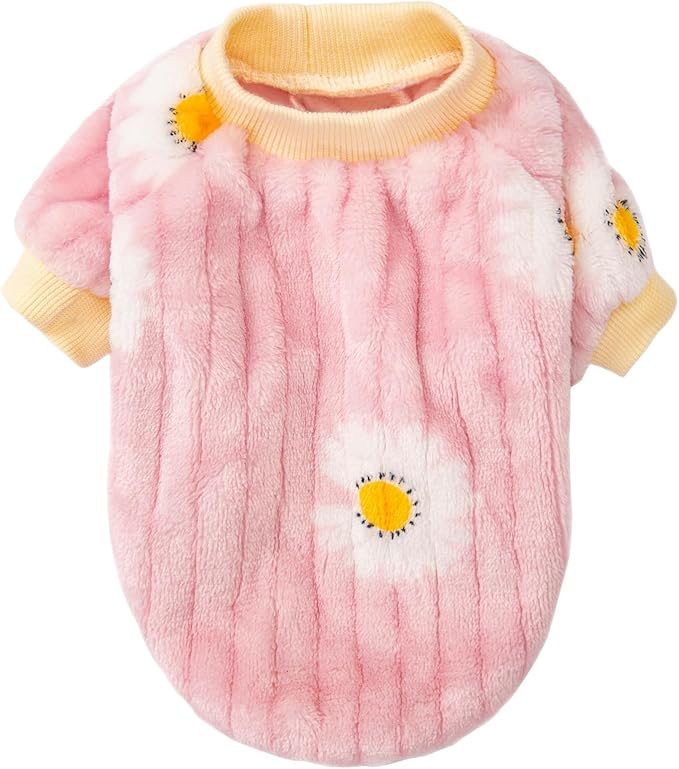 FabriCastle Small Dog Sweaters, 3-Pack Dog Clothes for Small Dogs Girl & Cats, Ultra Soft and Warm Pet Coats, Winter Pet Jacket, Doggy Apparel Costumes, Puppy Outfits (Pink,Violet,Yellow, Large)