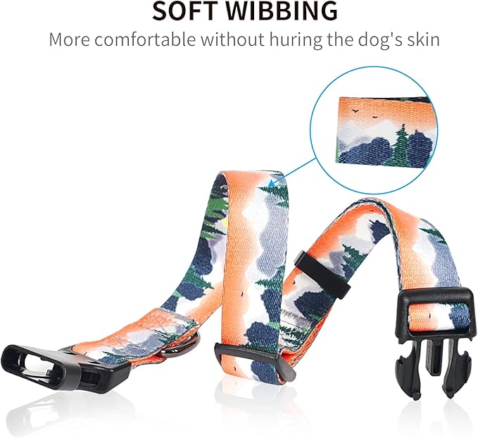 Timos Dog Collar, Adjustable Soft Dog Collar for Small Medium Large Dogs,Print Patterned Puppy Collars with Quick Release Buckle for Boy and Girl Female Dogs,M Length 13.39''-20.87''