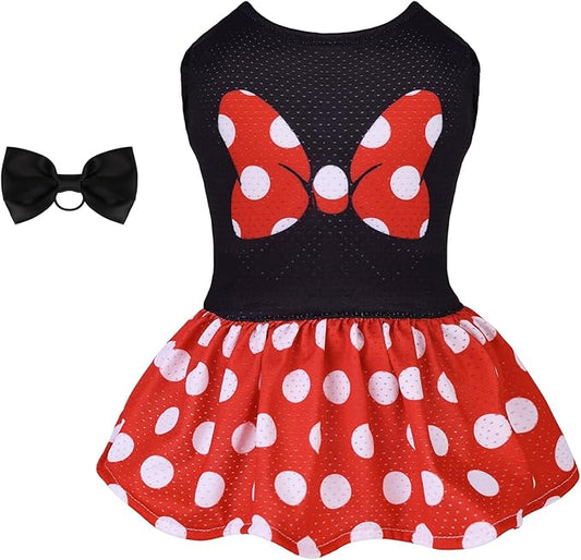 CuteBone Dog Mesh Dress Puppy Sundress Pet Outfit Summer Fashion for Small Dogs Girl Cat Clothes BF33L-D