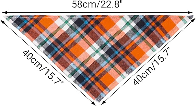 Segarty 60 Pack Triangle Plaid Bibs, 22.8"x15.7" Pet Scarf Washable Dog Bandanas Accessories Bulk for Small Medium Dogs Cats Large Puppy Dogs, Adjustable Reversible Boy Pets Birthday Kerchief