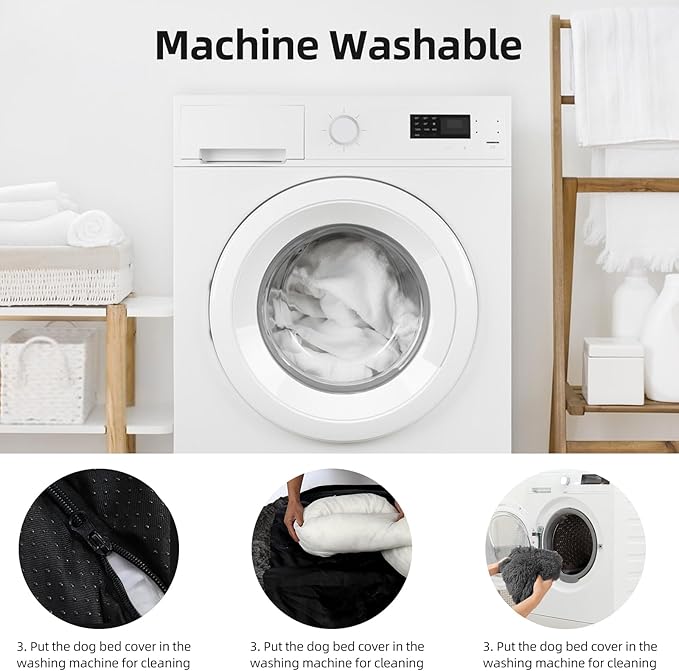 Calming Dog Bed Fluffy Plush Dog Mat for Furniture Protector with Removable Washable Cover for Large Medium Small Dogs and Cats (Extra Large(53x39.3x6), Dark Grey)