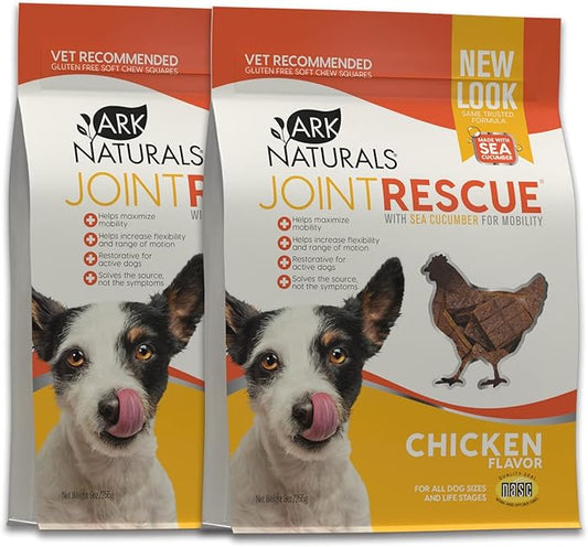 ARK NATURALS Joint Rescue Dog Chew, Chicken Flavor, Joint Supplement with Glucosamine & Chondroitin, 2 Pack