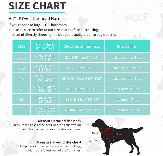 AIITLE Small Dog Harness, No-Pull Cat Harness with a Leash, Step in Adjustable Puppy Harness with Quick-Release Buckle, Reflective Outdoor Pet Vest for Extra Small Dogs and House Cats Turquoise XXS