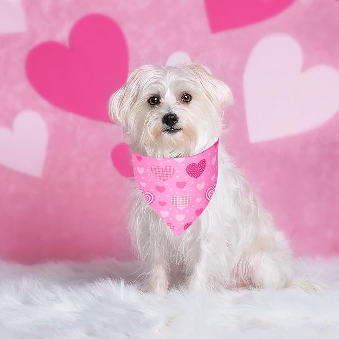 ADOGGYGO Valentine Dog Bandana, Multiple Sizes Offered, Triangle Dog Scarf Valentine Bandana for Small Dogs (Small)