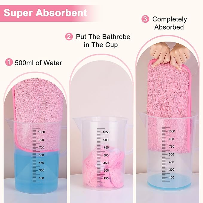 Dog Bathrobe Super Absorbent Dog Towels for Drying Dogs Large Quick Drying Dog Robes for After Bath Soft Dog Drying Towel Adjustable Dog Drying Coat to Keep Dog Warm(S-XXL)