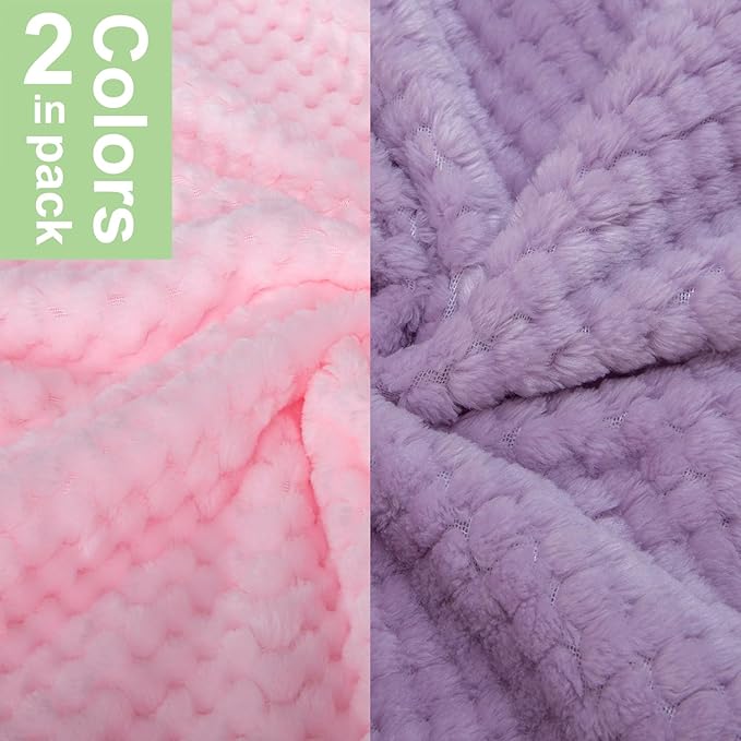 POMIU Dog Sweater, Dog Sweaters for Small Medium Dogs or Cat, Warm Soft Flannel Pet Clothes for Dogs Girl or Boy, Dog Shirt Coat Jacket (Coat Pink+Purple, Medium)