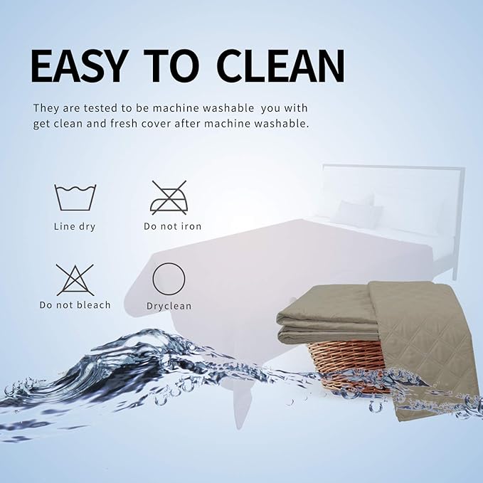 Easy-Going 100% Waterproof Dog Bed Cover, Non-Slip Pet Blanket for Furniture, Washable Couch Cover, Repleasement Sofa Cover (120X82 in,Beige)