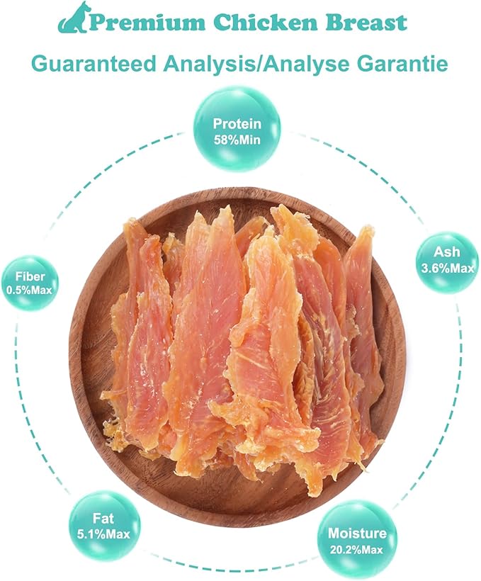 Chicken Jerky for Dogs Treats Training Snacks Dog Chew Treats Rawhide Free for Small and Large Dog 0.5lb/227g