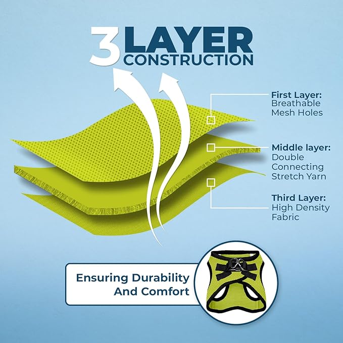 Voyager Step-in Air All Weather Mesh Harness and Reflective Dog 5 ft Leash Combo with Neoprene Handle, for Small, Medium and Large Breed Puppies by Best Pet Supplies - Lime/Black Trim, X-Small